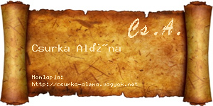 Csurka Aléna névjegykártya